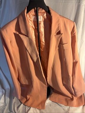 Women's Peach Single-Breasted Blazer Jacket